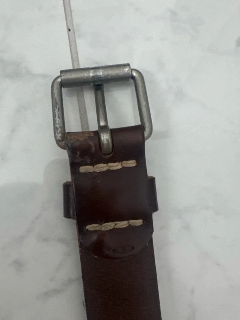 J. Crew Dark Brown Leather Belt with Silver Buckle